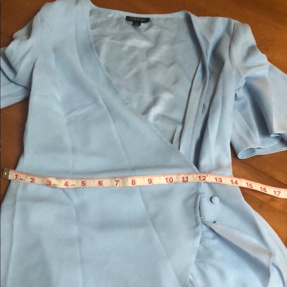 TOPSHOP light blue wrap mini dress - Picture 6 of 6